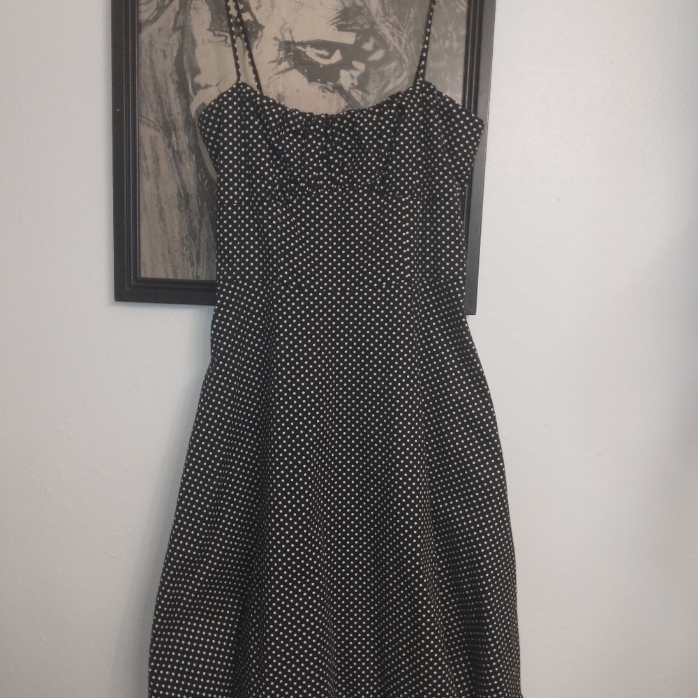 BLACK polka dot KREM dress